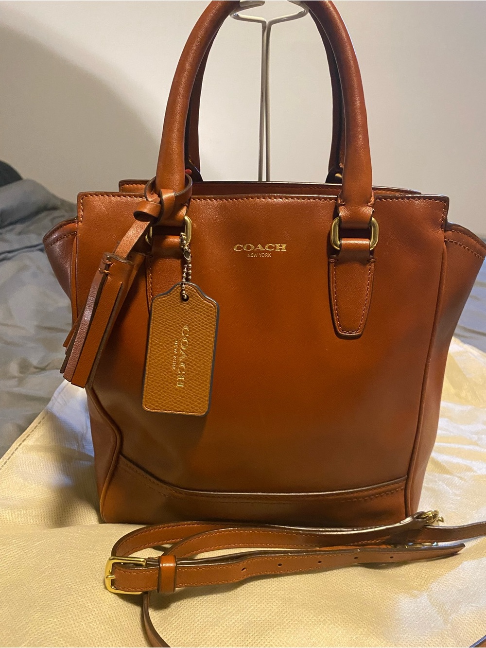 Coach Small Leather Satchel in Rich Chestnut